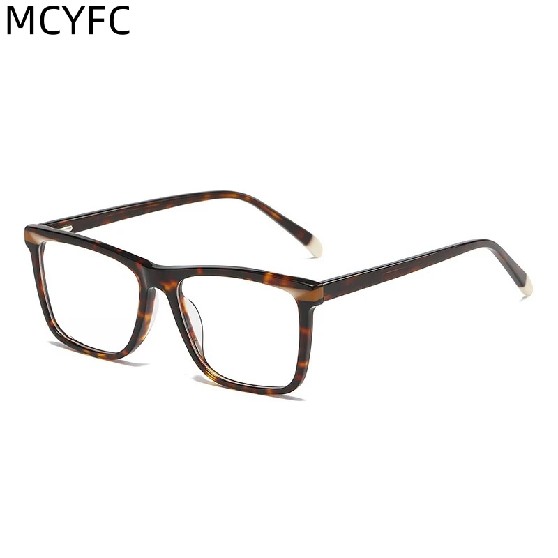 MCYFC Fashion Square Glasses Frame for Women Full Rime Split Joint Acetate Material Glasses Frame for Men Brief Style Eyeglasses