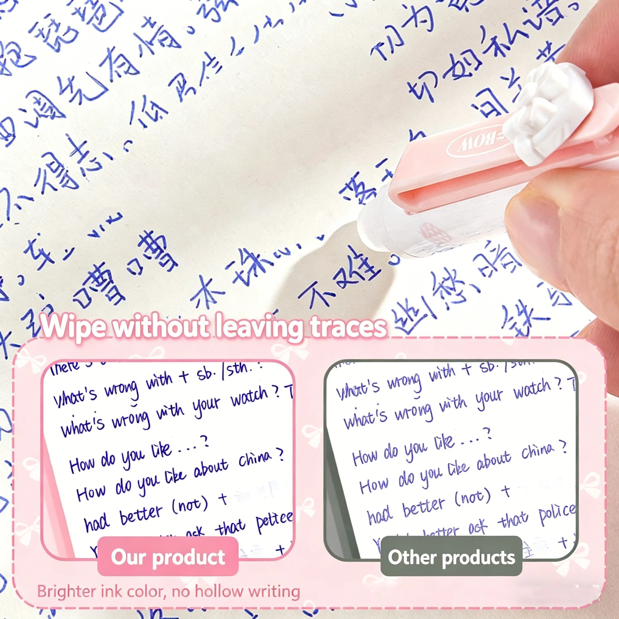 pcs Sweet Strawberry Erasable Gel Pens, 0.5mm Blue Ink ST Nib, Cute Pink Set for Students & Journaling