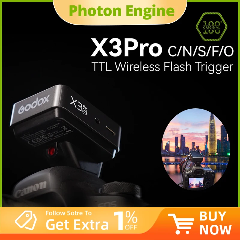 New Godox X3pro TTL HSS 2.4G Wireless Flash Trigger OLED Touch Screen Transmitter Quick Charge for Canon Nikon Sony Fujifilm