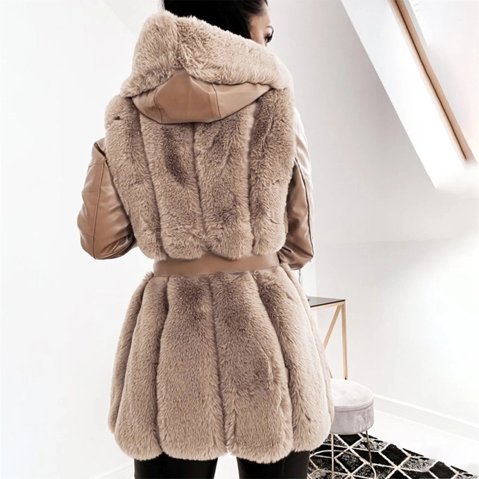 Women\'s Hoodie Coat With Zip Fleece Jacket Warm Basic Hooded Jacket Causal Sweat Jacket With Hood Plush Jacket Women Hoodie