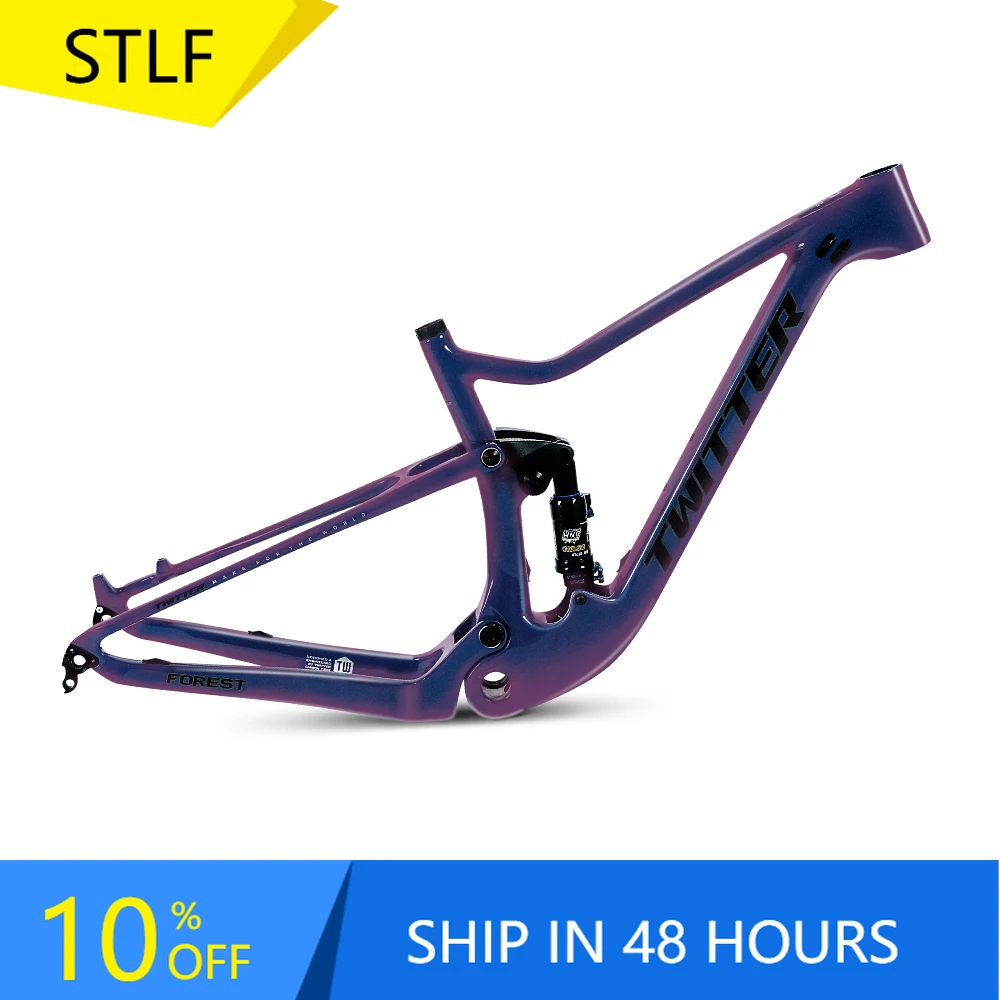 

STLF Twitter Forest Carbon Fiber Bicycle Frame Dual Suspension Mtb Carbon T1000 Mountain Bike Frame 29er