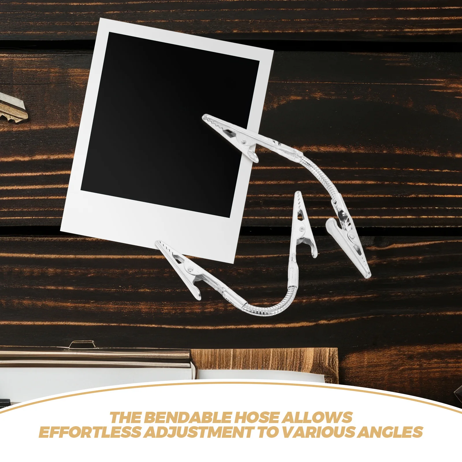 4 قطعة حامل مشبك مذكرة على الوجهين خرطوم مرن قابل للتعديل رقم الجدول بطاقة صور ملاحظة كليب لمطعم الأحداث #6