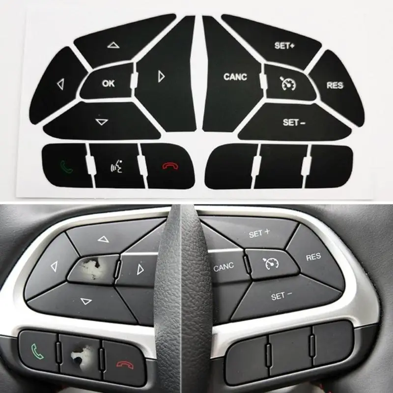 Fit Steering Wheel Button Repair Stickers PVC Materials Scratch Resistant Suitable For Worn Buttons Restoration D7YA