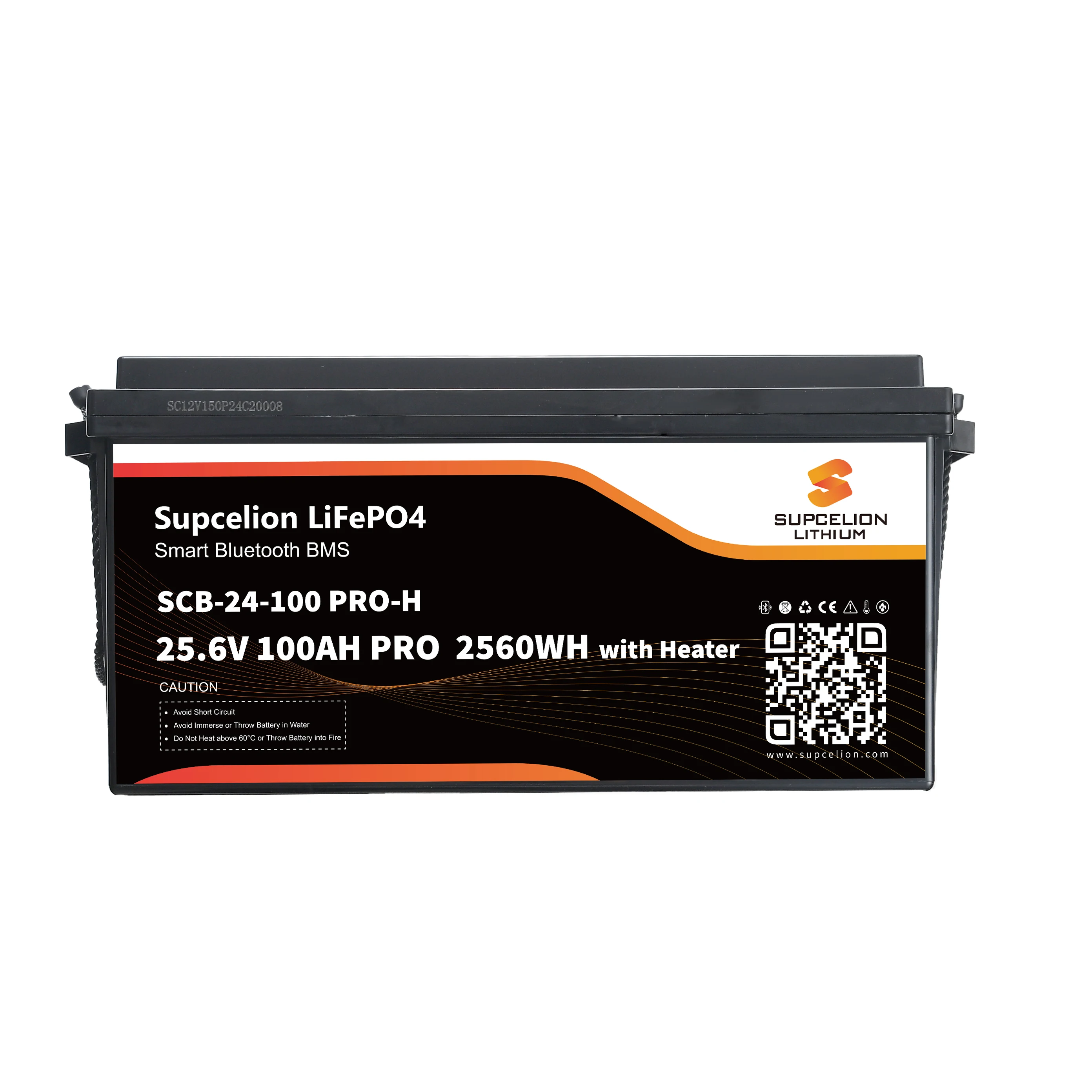 

24V 100Ah LiFePO4 Battery Lithium With Heater Iron Phosphate Deep Cycle Rechargeable For Solar RV Marine UPS With BMS