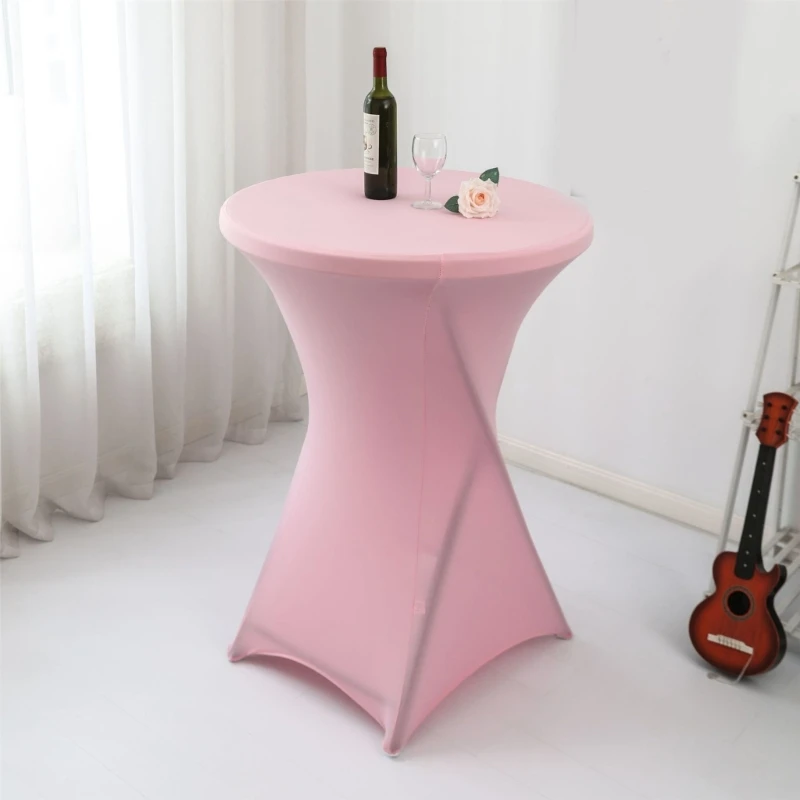 60cm Diameter Multicolors Stretch Round Tablecloth Cocktail Spandex Table Cloth Bars Hotel Wedding Party Table Cover