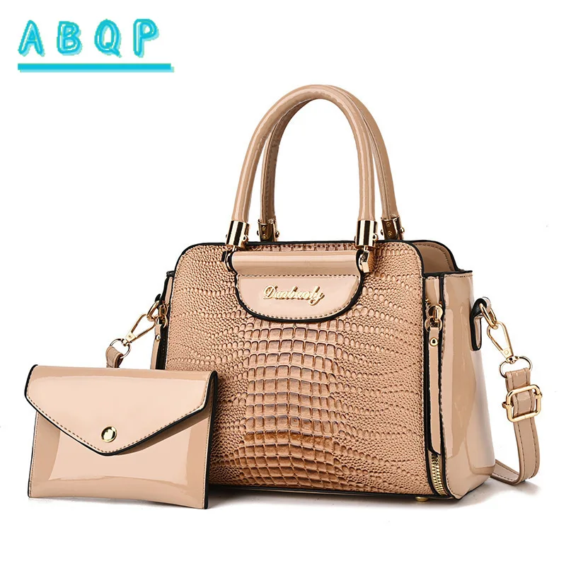 ABQP New Women's Shoulder Bag 2-piece Set Fashionable Women's Shoulder Crossbody Bag Crocodile Pattern Fashion Women's Bag