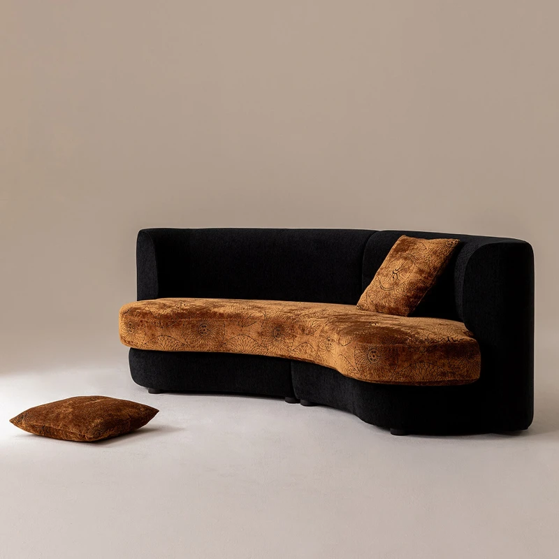 Household living room special-shaped curved fabric sofa