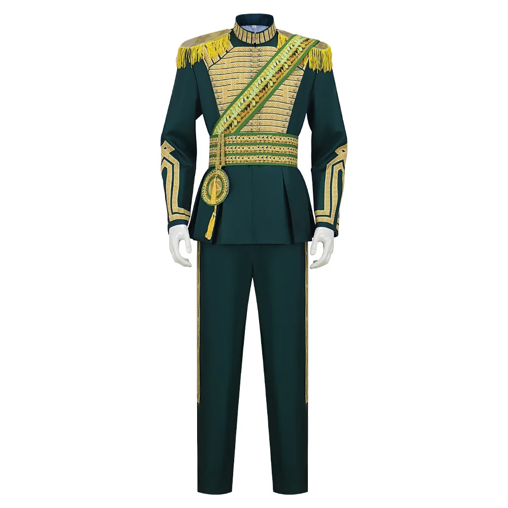 Wicked Fiyero Prince Green Gold Full Set Cosplay Costume Drum Major Outfit Halloween Party Performance - view 2