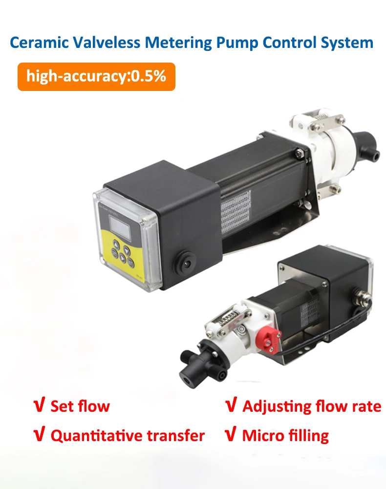 High Precision Micro Flow Ceramic Piston Pump Valveless Metering Pump Laboratory Metering Pump