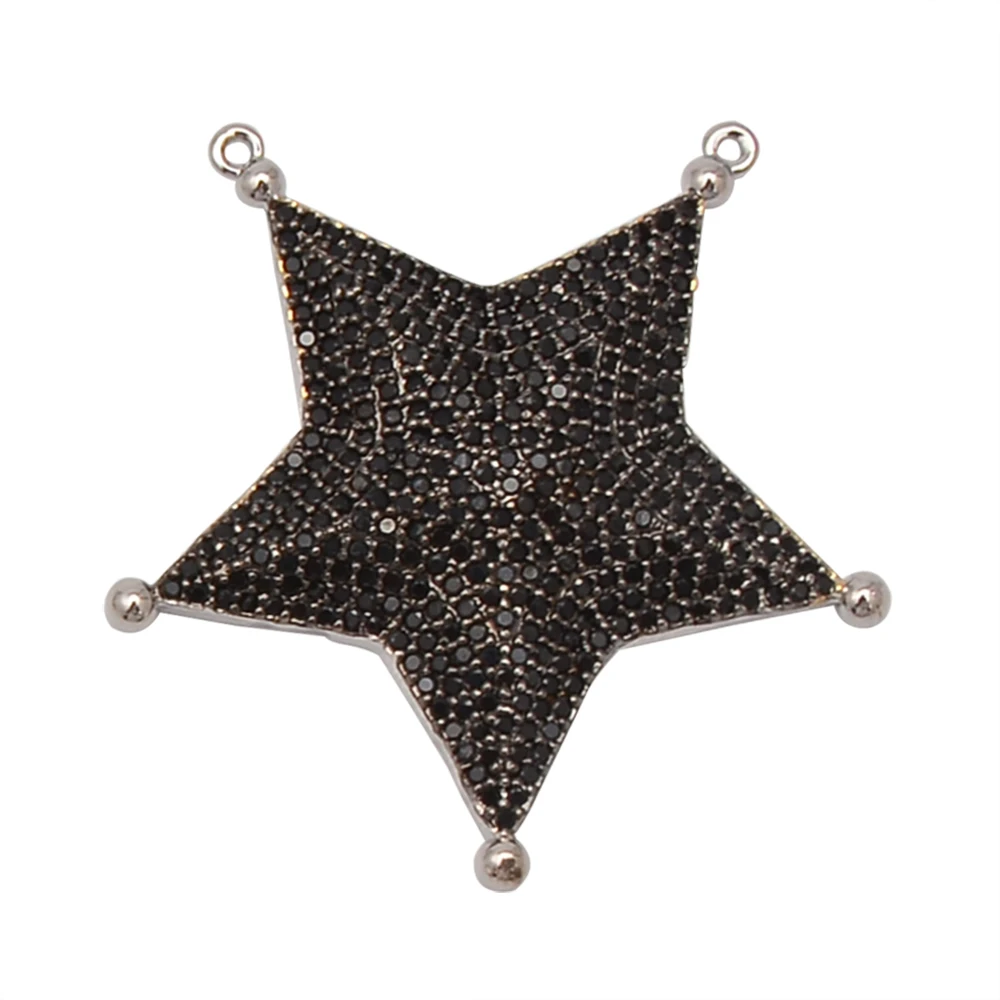 Color Star Connectors Pave Zircon Jewelry Accessories Diy Necklaces Chains Bracelets Making Supplies Double Hooks Clasp Pendant