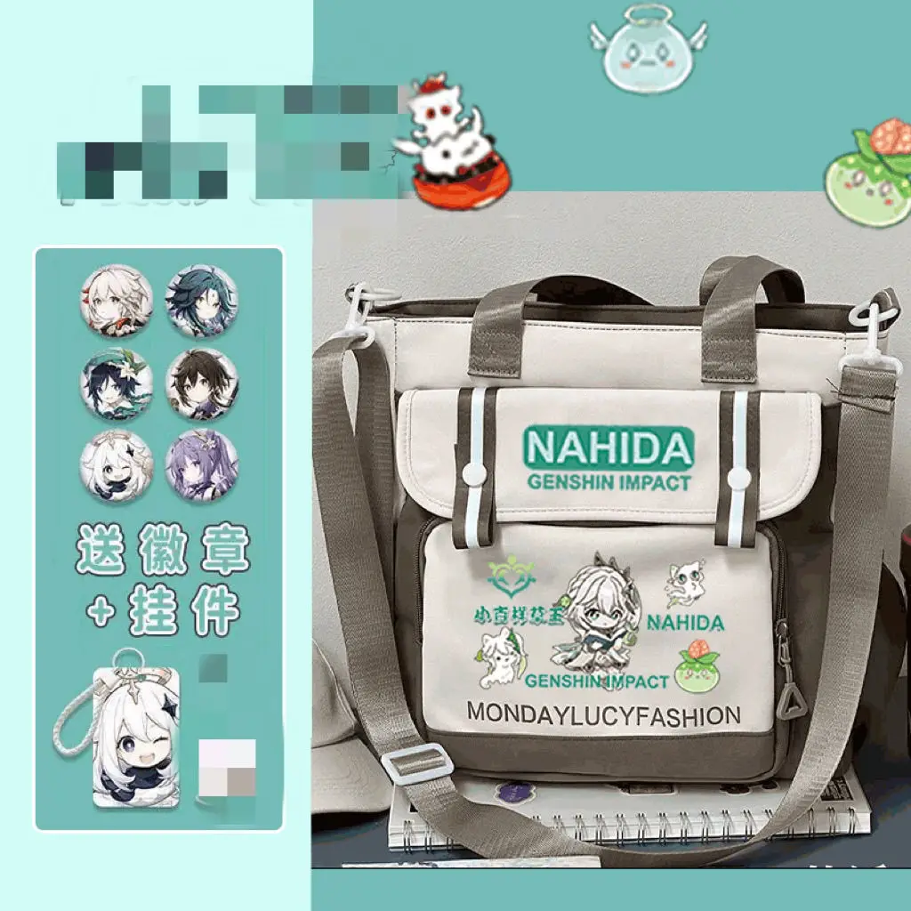 

New Genshin Impact Collaboration Merchandise Single Shoulder Student Large Capacity Tutoring Unisex Laptop Backpack School Bag