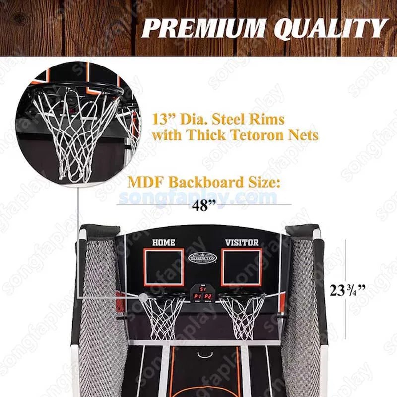Songfa Basketball Arcade Game Machine Indoor Battery Powered Coin Operated Customizable Sports Playground Equipment