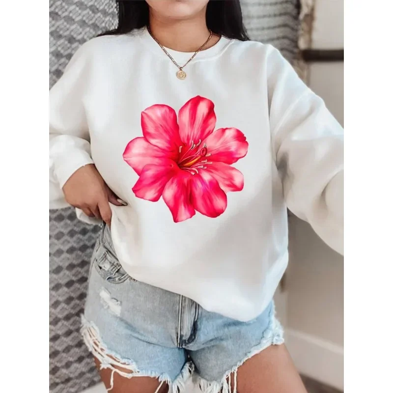 Women\'s Slim-fit Hoodie Fashion Print Instagram Butterfly Flower White Hoodie Sweatshirts  Streetwear Women  Tops