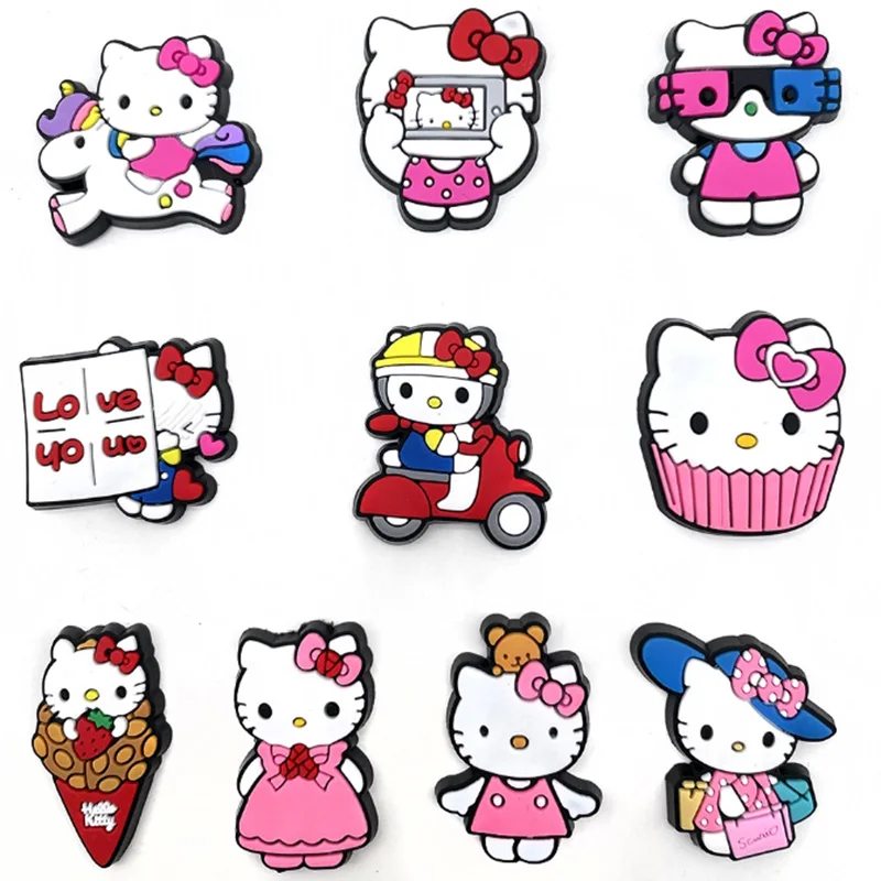 Miniso Sanrio Kuromi para dijes de zapatos, accesorios para decoración de zapatos con bonito zuecos, pulsera apta, regalos para mujeres y niñas