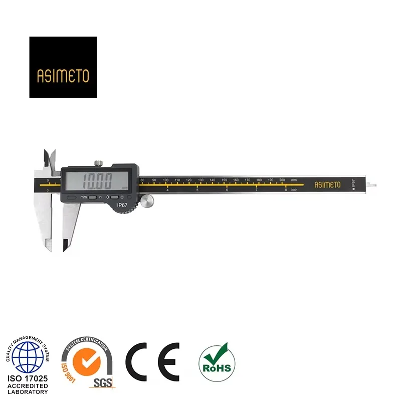 

Two Buttons IP67 Big Screen Plastic Digital Vernier Caliper 0-150mm Without Data Output Port Measuring Tool