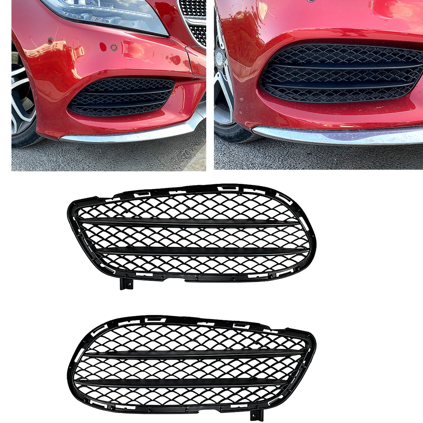 

For Mercedes Benz CLS C218 CLS260 300 2015-2017 AMG Front Bumper Fog Light Lamp Intake Frame Grille Grill Air Vent Cover Trim