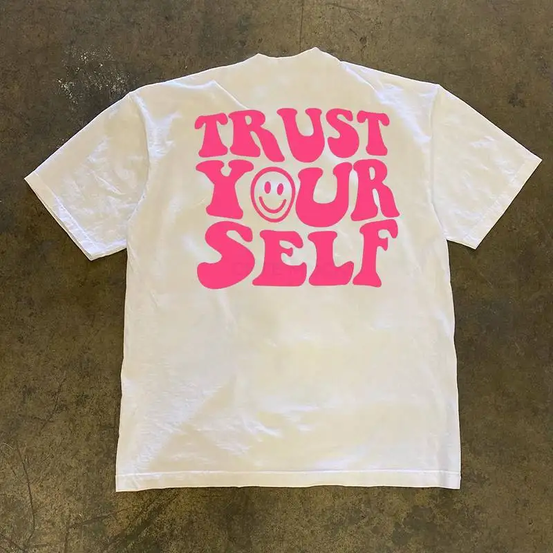 Loose Fit Short Sleeve T-Shirt Pure Cotton Double Thread Women's Style Heavyweight Couple's Tee Casual Summer Fashion