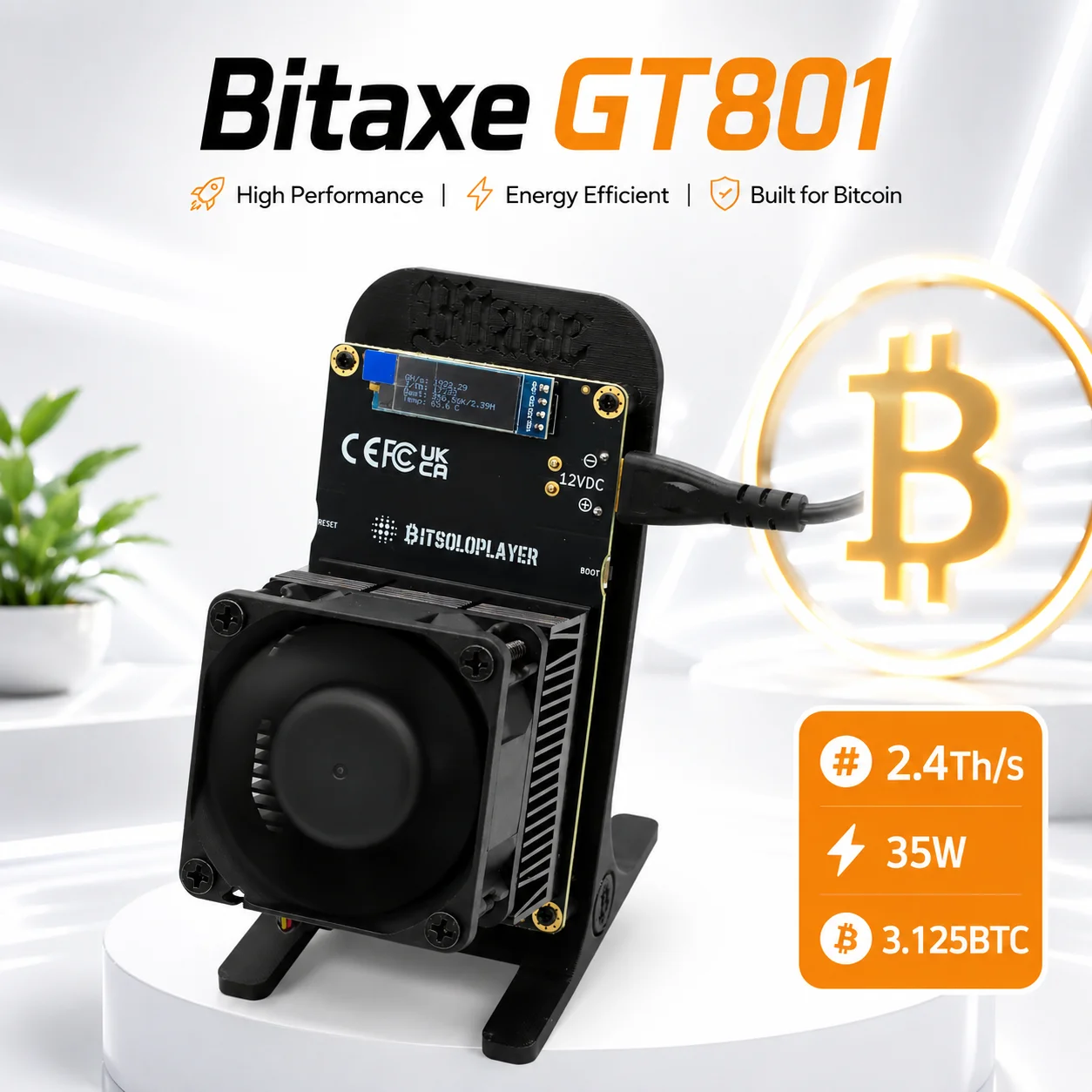 Nuevo Miner Bitaxe GT801 2026, Miner de Bitcoin 2.4Th/s 35W, Dispositivos de Minería de Criptomonedas, Modo Overclock, Miner ASIC Eficiente, BCH SHA256