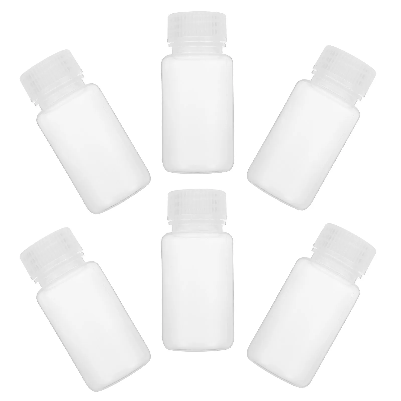 6Pcs Laboratory Reagent Bottles Wide Mouth Sealed Liquid Storage Containers Sample Bottles Transparent Leak Proof