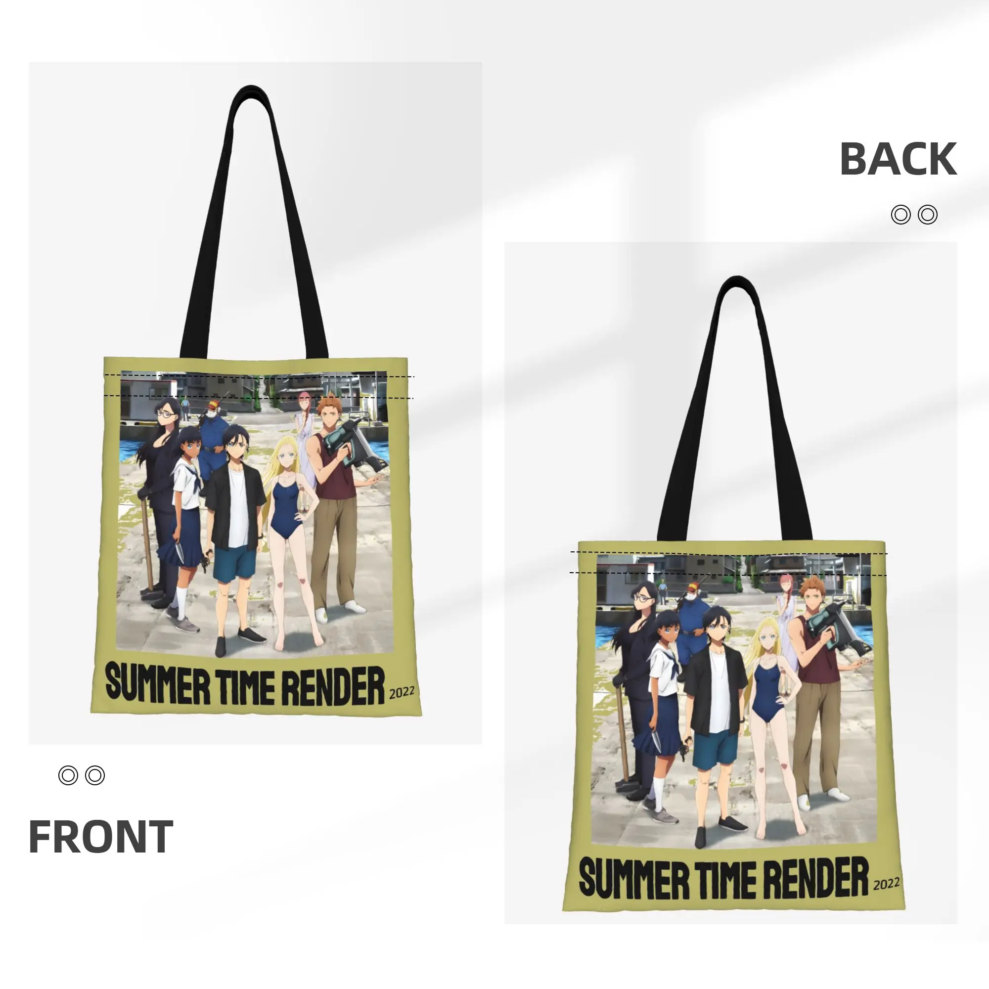 1PC Anime Poster Summer Time Rendering Canvas Tote Bag Perfect for Shopping & Personal Use Great Gift