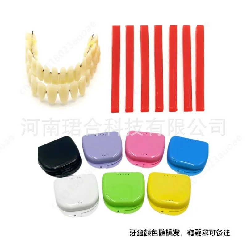 Dental Lab Denture Making Kit Half Full Mouth False Teeth Production Practice Material Set With Tweezers