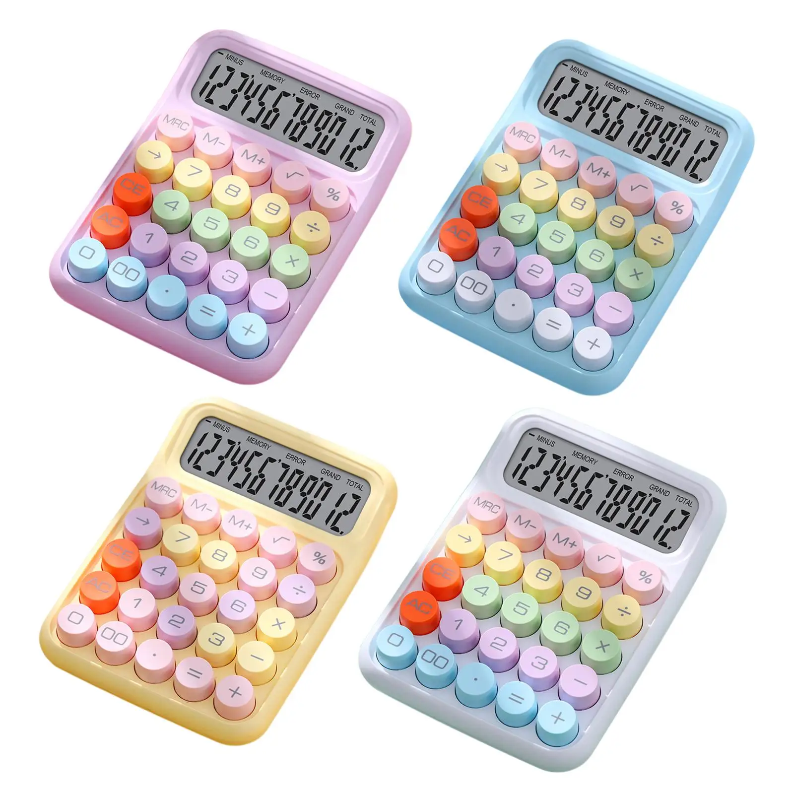 12-Digit Mechanical Calculator with Non-Slip Surface for Office And Home