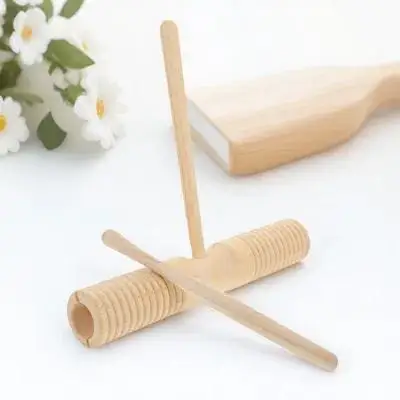 

1 set 1 Set Wooden Guiro Percussion Instrument For Kids Beginners With Stick Music Rhythm Stage Performance Educational Musical