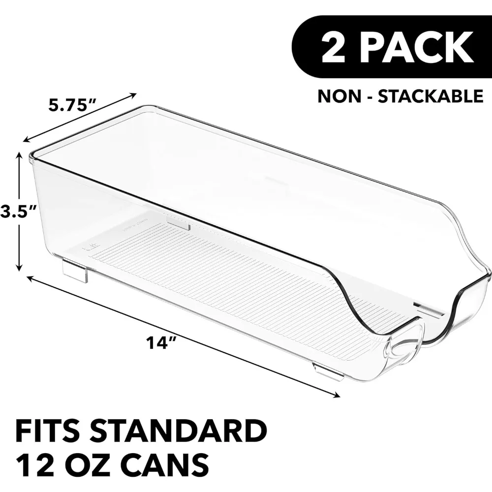 منظم علبة الصودا وموزع للثلاجة/المخزن، شفاف، مجموعة من 2 #2