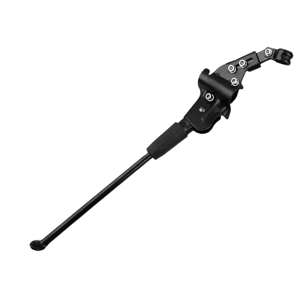 Premium aluminium fietsstandaard, zwart, verstelbare voetbrace voor fietsen, veilig parkeerrek voor dagelijks woon-werkverkeer