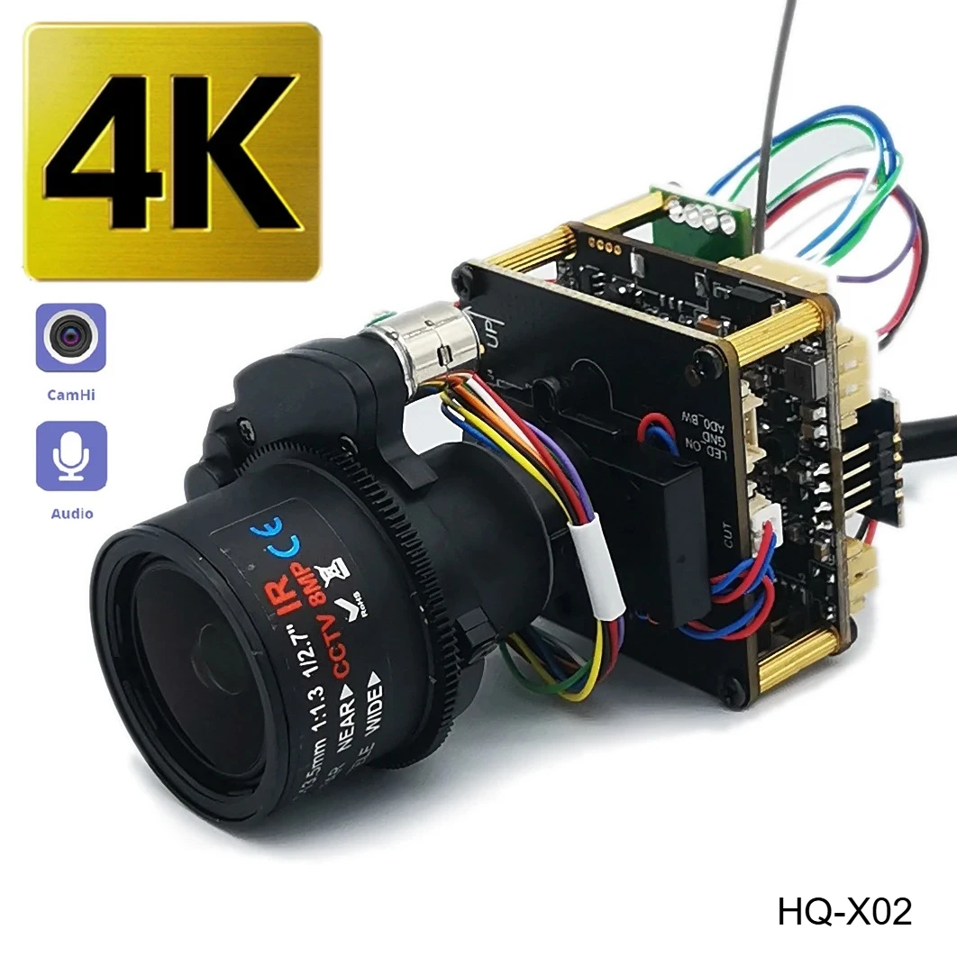 5X 4K 8MP IP-Kameramodul, OV08C10 Starlight-Sensor, Motorisierter 2,7-13,5mm Optischer Zoom Autofokus, SD-Kartensteckplatz Camhipro APP