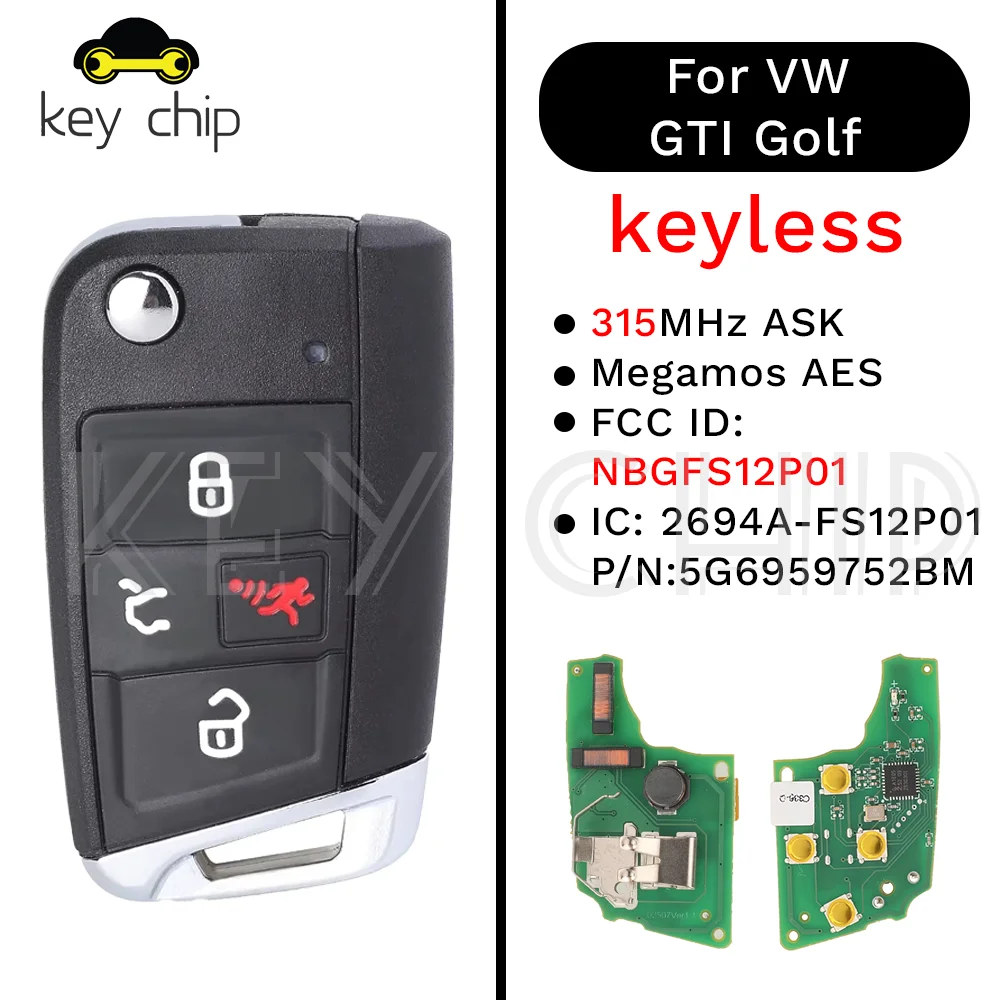 

For Volkswagen VW Golf GTI Jetta Tiguan Remote Aoto Key Card Key Fob Control Keyless Go 4BTN Car Key 315MHz MQB48 Chip