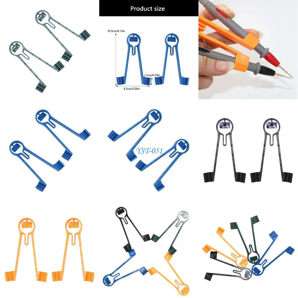 

E15A High Strengths Plastic Multimeter Equipment Probe Clamp with Multiple Angles Positioning for Tight Space