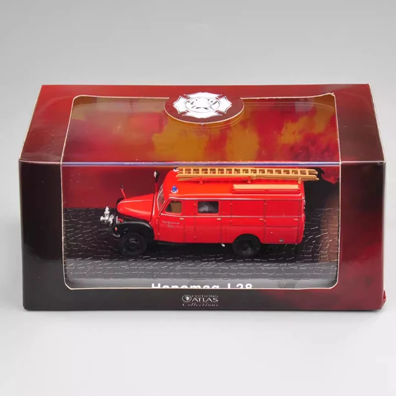 ATLAS Diecast escala 1:72 Hanomag L28 motor de bomberos escalera camión aleación coche modelo colección recuerdo espectáculo estático regalo de vacaciones