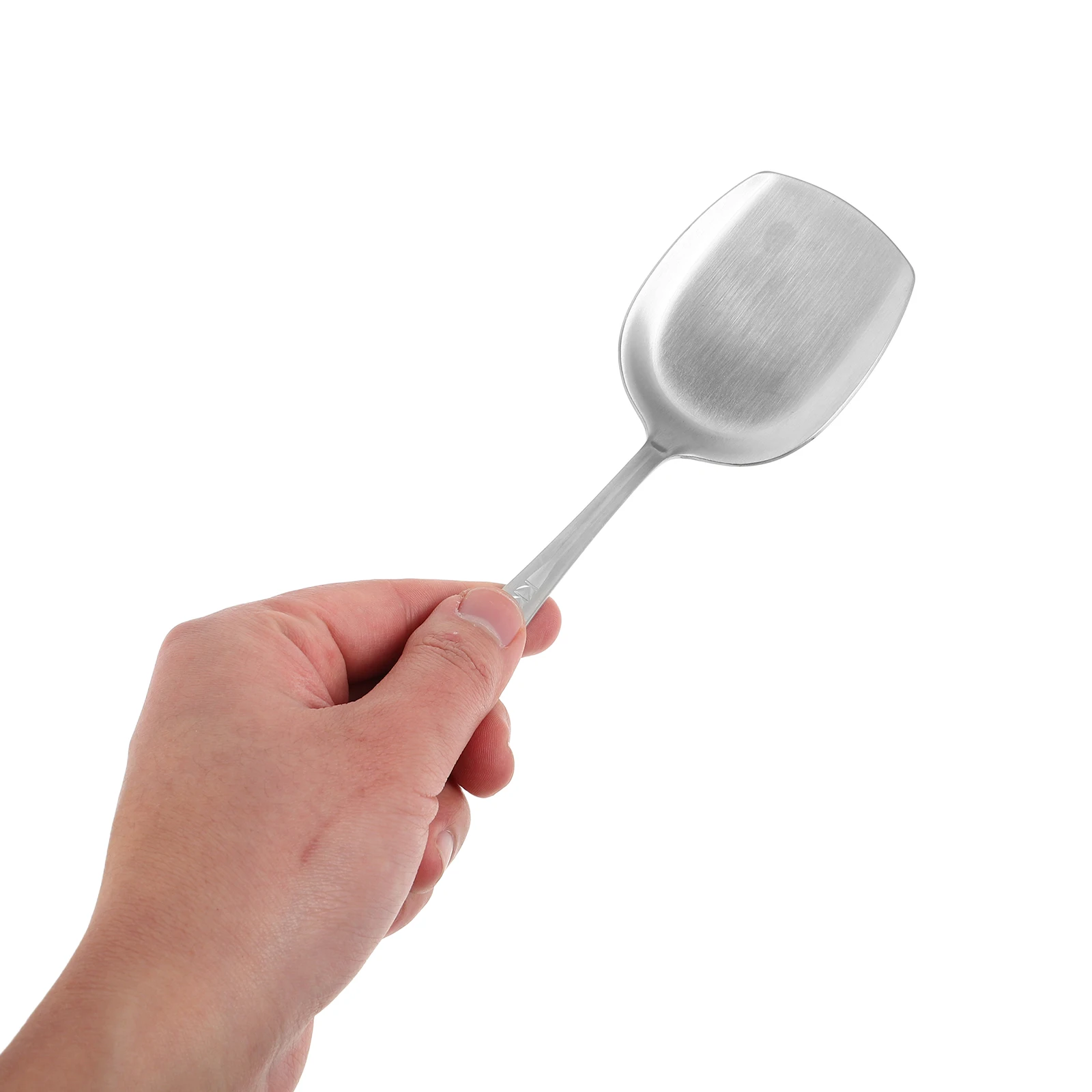 

Stainless Steel Serving Spoon Thickened Durable Square Head Modern Utensils RV Kitchen Buffet Metal Cooking Spoon Silver Long