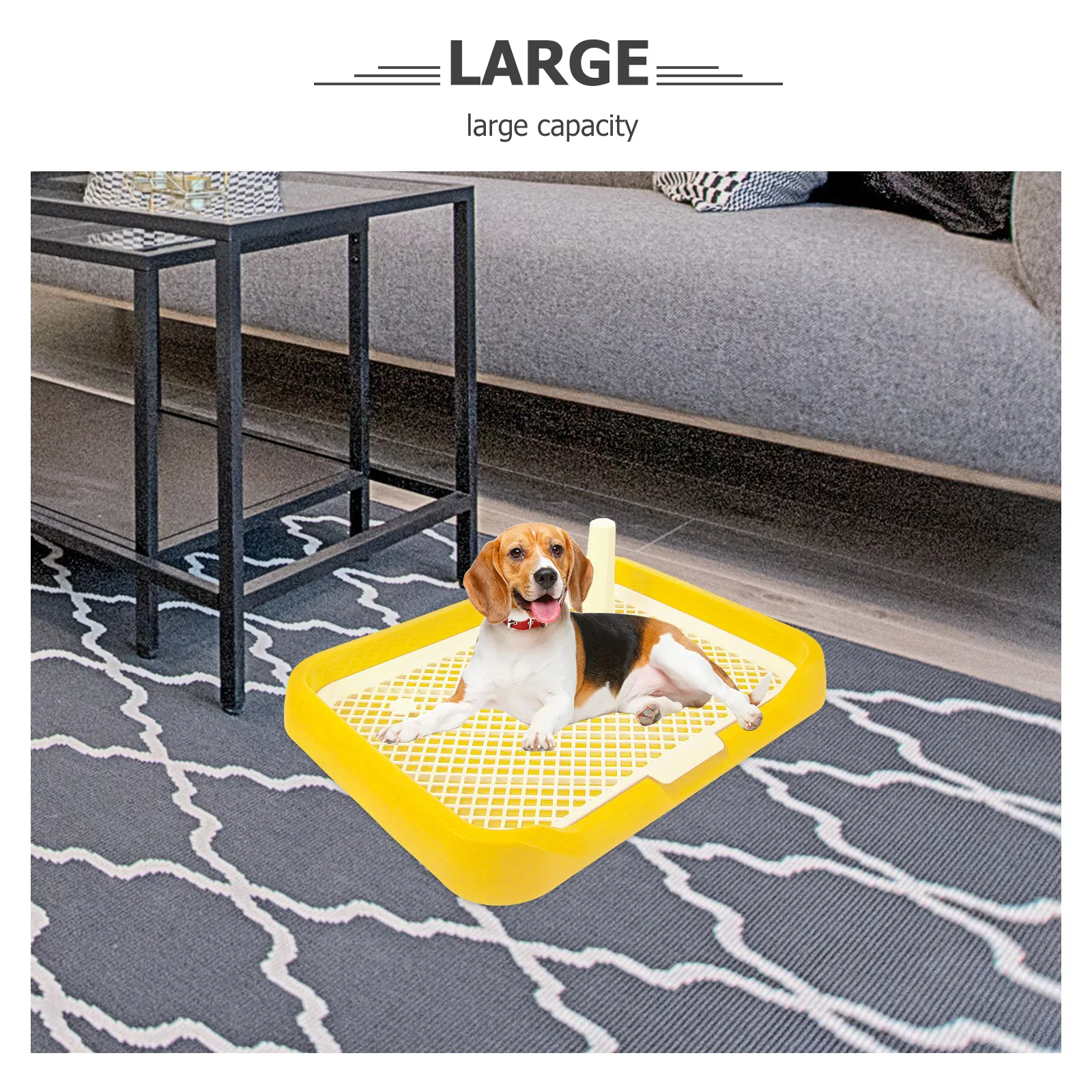 

For Household Indoor Use Anti-Slip Puppy Potty Tray Large Capacity Plastic Pet Toilet Training Litter Basin Mesh Dog Pee Tray