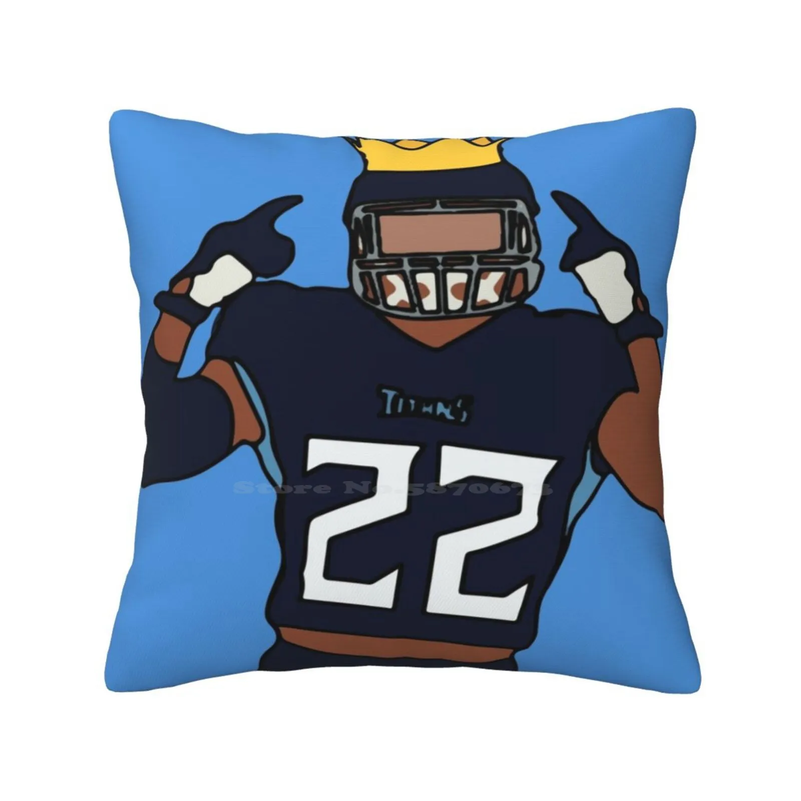 King Henry Home Sofa Car Cushion Cover Pillowcase Derrick Henry Titans Tractorcito Runningback King Football Tennessee