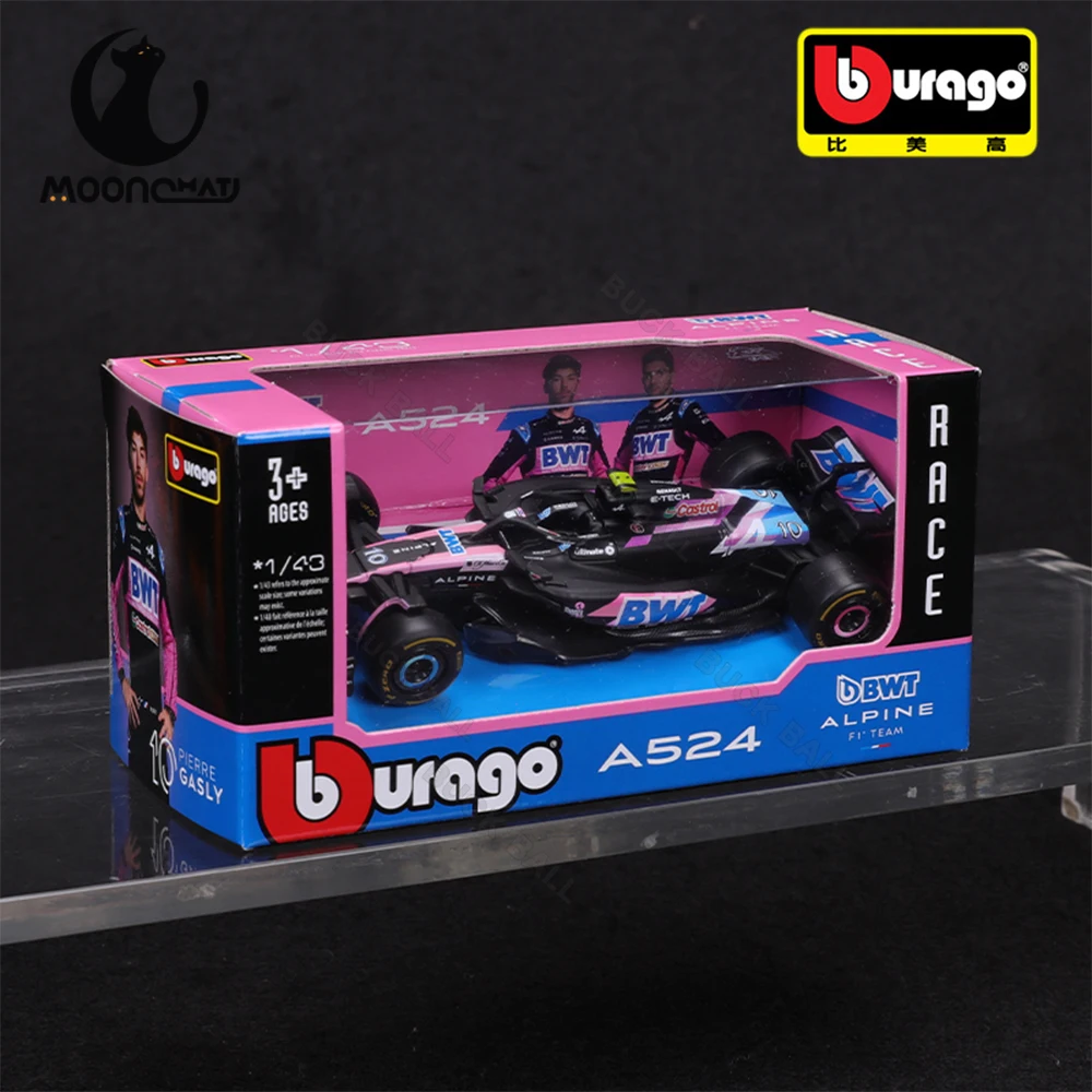 Nuevo equipo Bburago 1:43 BWT Alpine F1 A524 2024 # 31 Esteban Ocon # 10 Coche de carreras Pierre Gasly de aleación fundido a presión modelo FORMULA 1