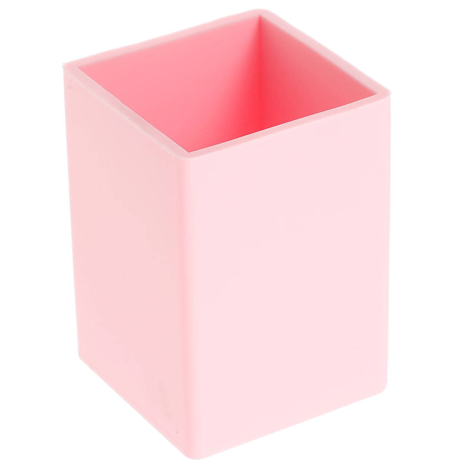 

Silicone Pen Holder Desk Organizer Large Square Pencil Cup Geometric Cute Make Up Brush Storage Office Supplies