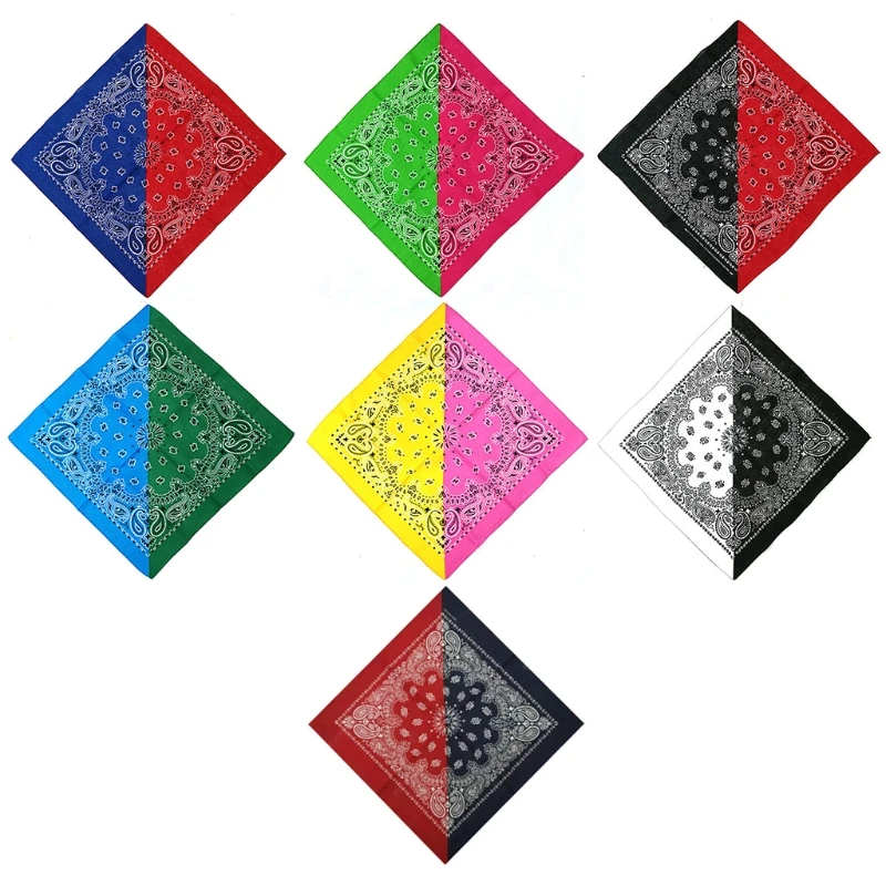 Hip Hop Colorblock Bandana Sciarpa per capelli Avvolgere polso per testa Sciarpa quadrata Handkerc Trasporto goccia