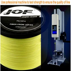 Línea trenzada JOF PE japonesa multifilamento 4 hebras 10LB-120LB