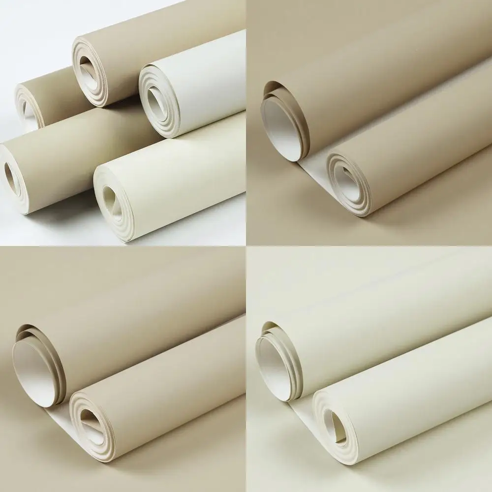 

Beige Milk Tea Color Dark Coffee Light Yellow Cream Khaki Non Woven Wallpaper Background Wall Covering Non Self Adhesive
