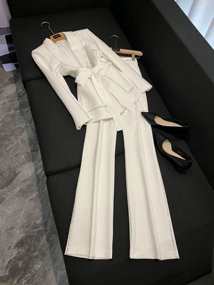 

Stars Faion Loose Diamond Glueing Suit Outerwear Pants Two-Piece Set Autumn Winter Chinese Manufacturer JF-