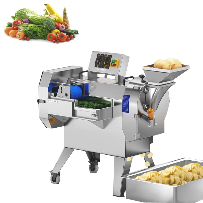 New Type Commercial Vegetable Slicer Shredder Dicer Chopper Cube Cutter Leaf Vegetable Cutting Equipment