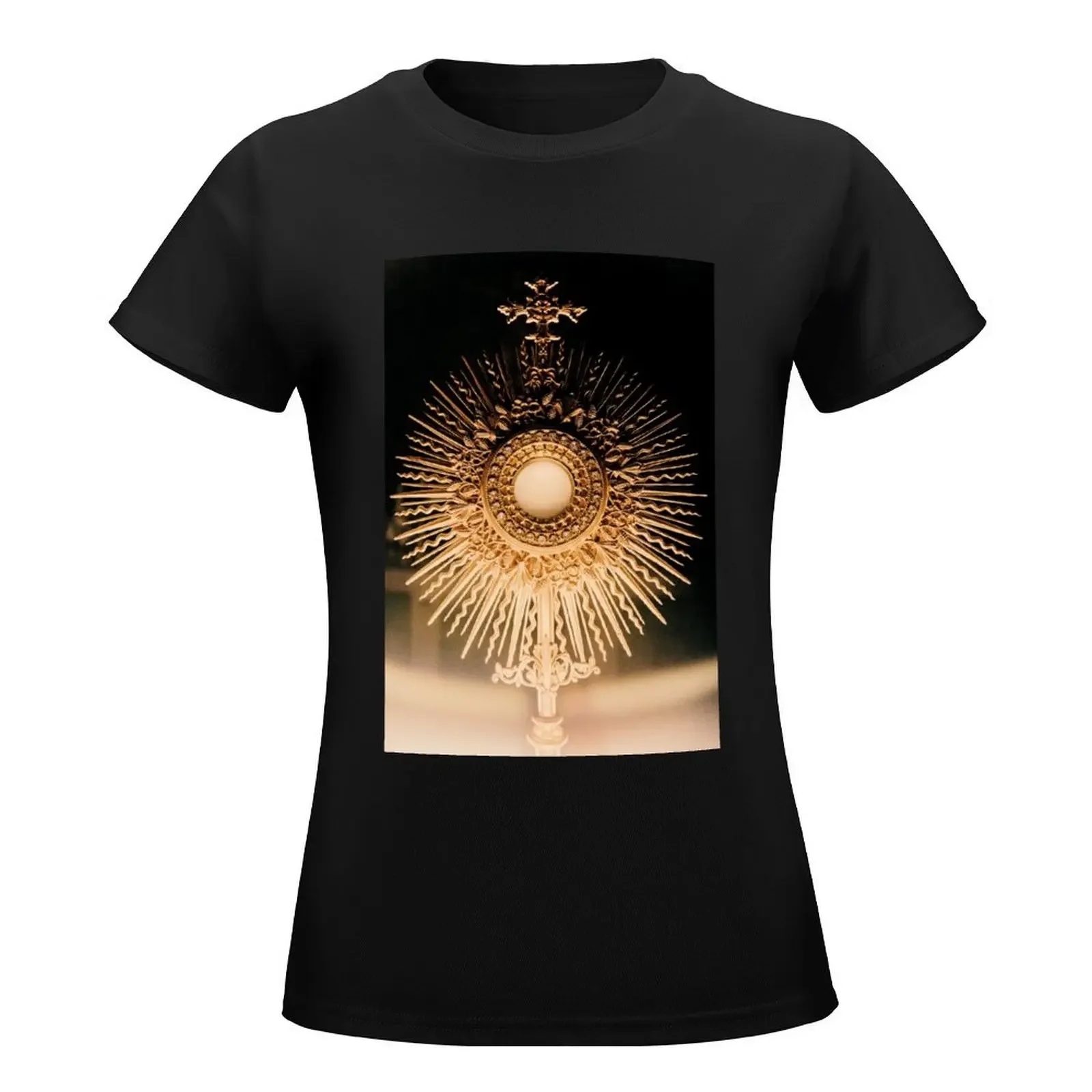 The Blessed Sacrament T-Shirt summer top funny korean fashion workout t shirts for Women