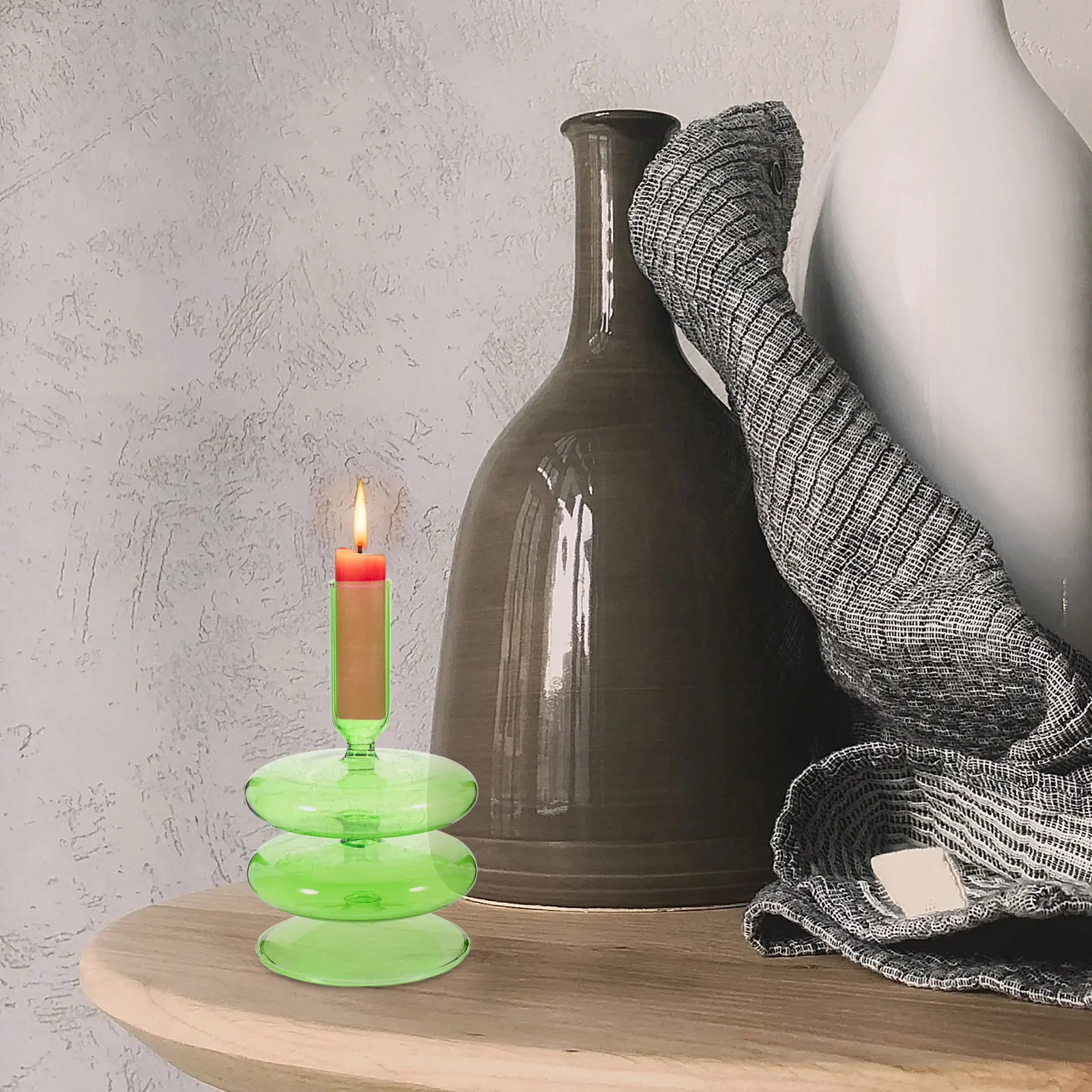 

St. Patrick Holder Glass Pillar Holder Creative Classic Festival Decoration for Party Wedding Table Centerpiece