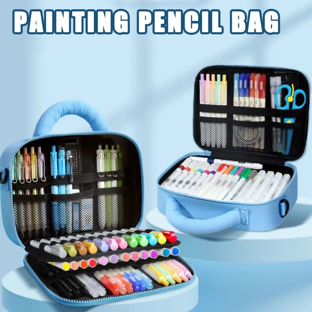 

Friend Gift Cartoon Colored Pencil Pouch Portable Large Capacity Student Pen Bag Waterproof Zipper Painting Pencil Bag Office