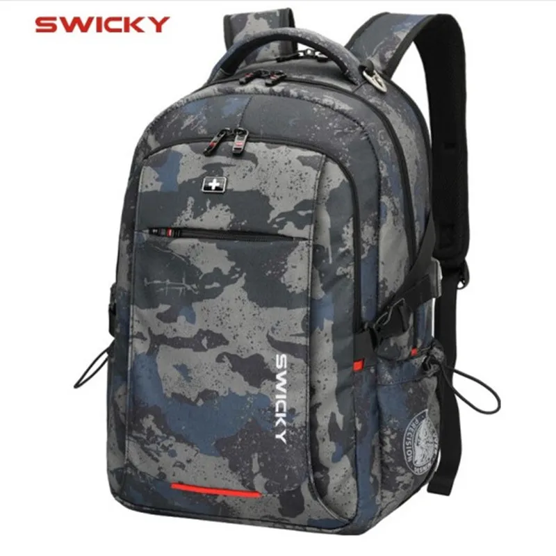 SWICKY-mochila multifunción para hombre, morral antirrobo impermeable para ordenador portátil de 15,6 pulgadas, mochilas escolares para niño