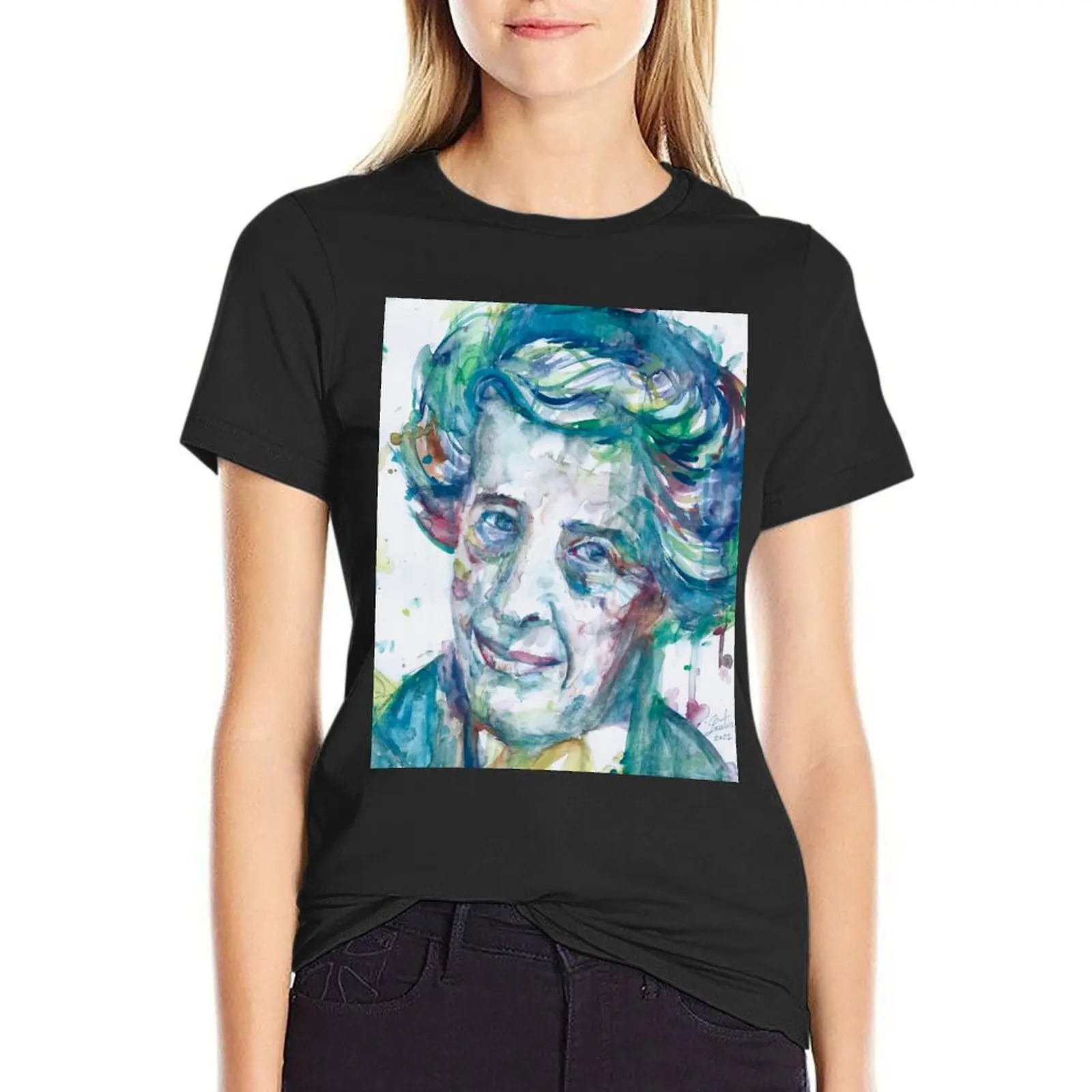 HANNAH ARENDT watercolor portrait T-Shirt lady clothes aesthetic clothes tees luxury designer clothing Women