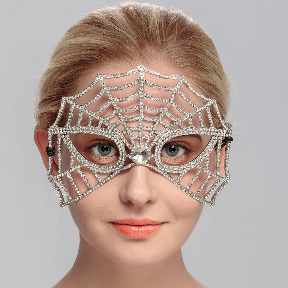 

European Style Rhinestone Mask Accessories Bridal Masquerade Wedding Party Decorations Crystal Face Masks
