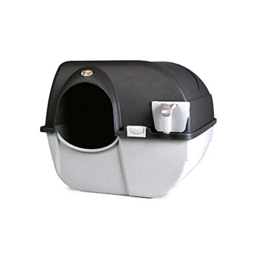 

Self Cleaning Cat Litter Box Elite Roll 'N Clean Litter Box Regular Size for Kittens and Cats 10 lbs and Under Black Color EL-R